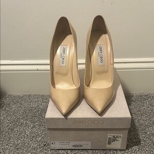 Jimmy Choo Beige Patent Heels